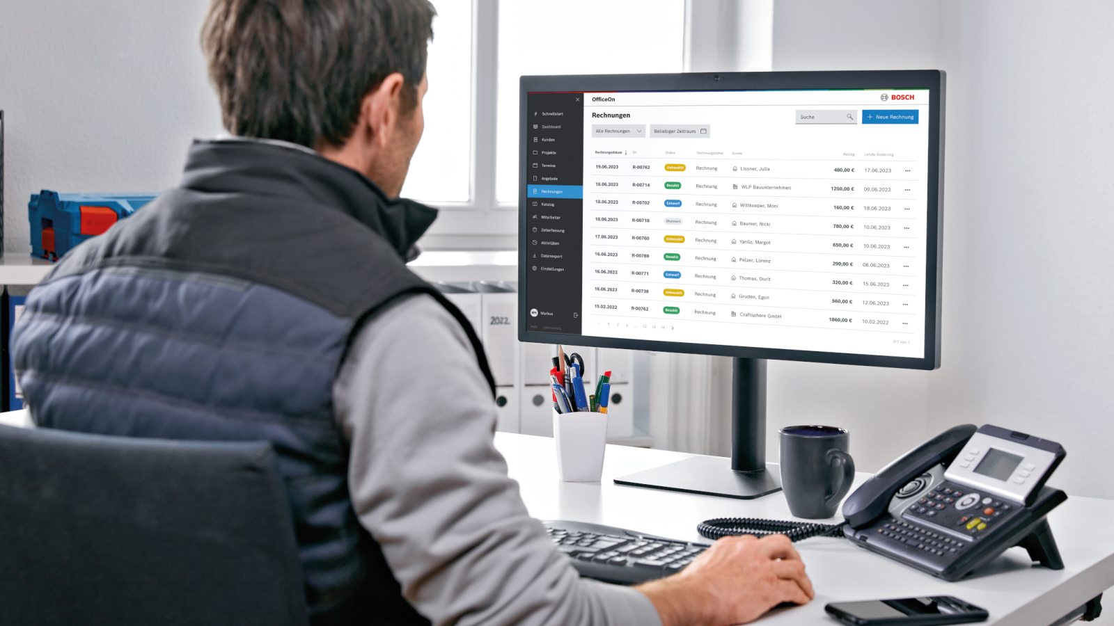 OfficeOn from Bosch: User-friendly office and on-site software for tradespeople