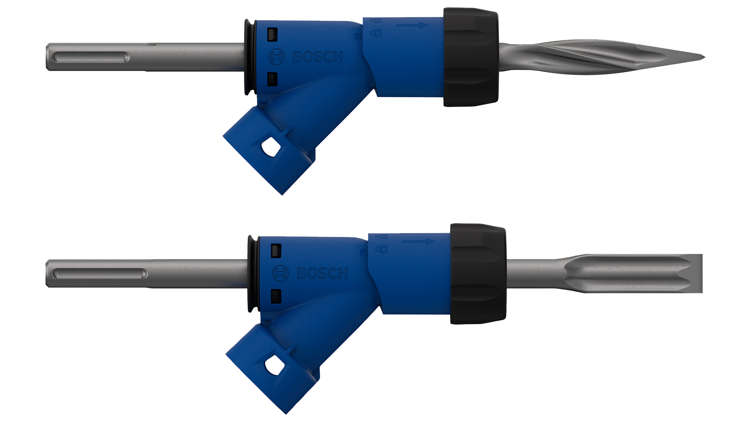 Low-dust chiseling thanks to adapter: Expert SDS Clean Set for RTec pointed or flat chisels