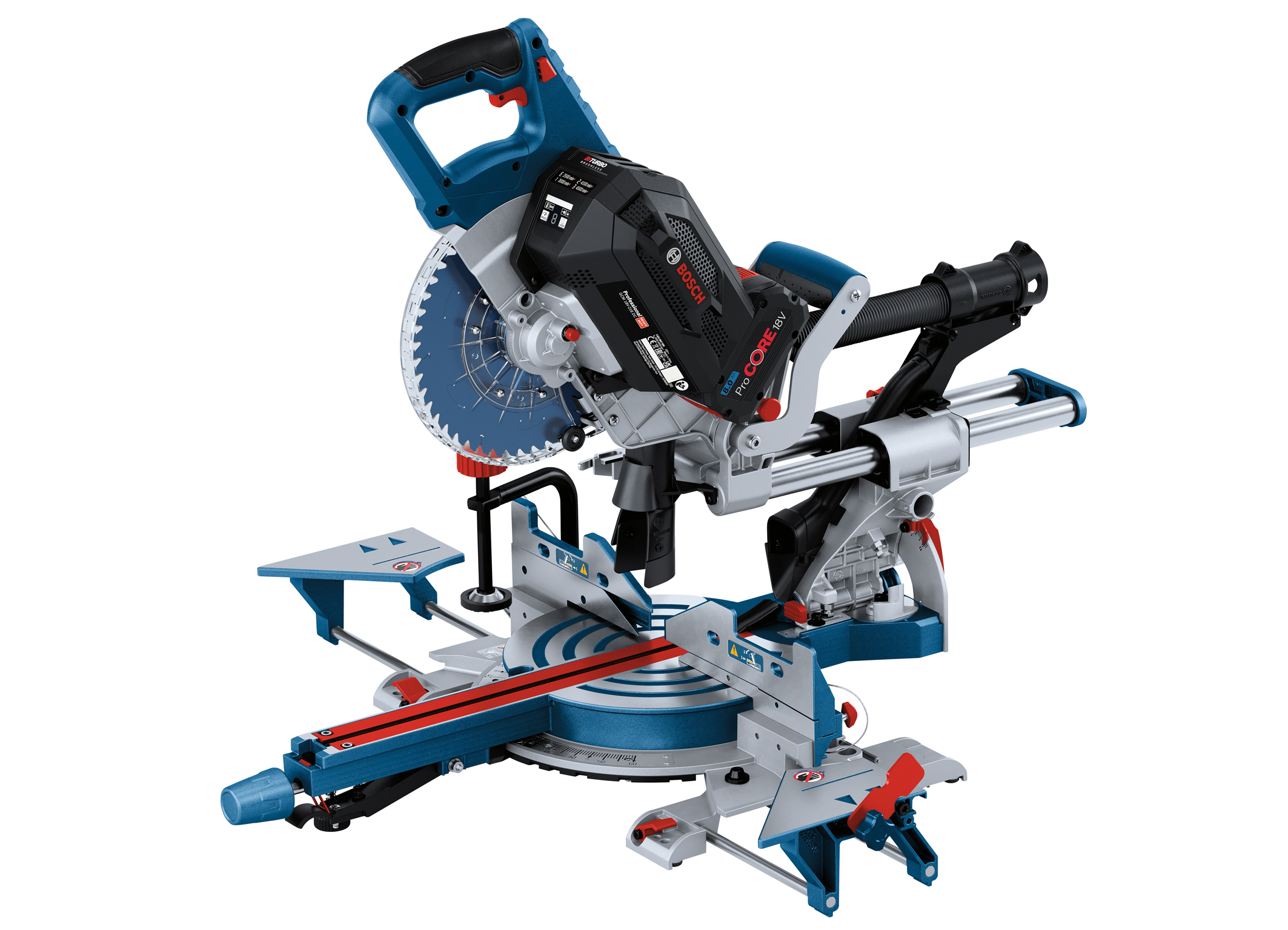 New in the Professional 18V System Biturbo miter saw from Bosch